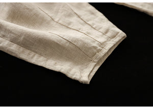 Quần baggy linen lưng thun dây rút phối màu ống côn - NU8299