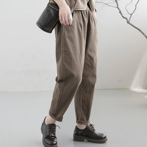 Quần baggy lưng thun một màu hai túi sau - NU7616
