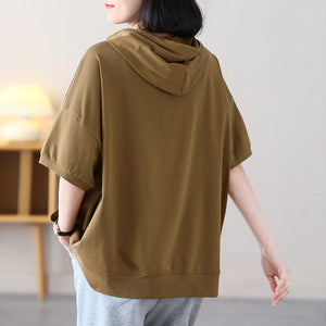 Áo hoodies ngắn tay in hình trái tim có túi - NU8488