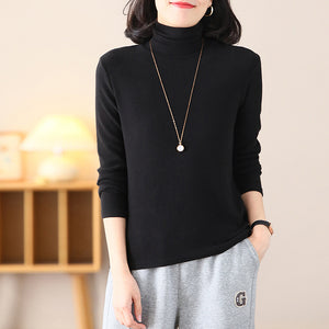 Áo T-shirt dài tay cổ lọ một màu - NU8163