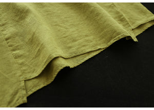 Áo T-shirt linen sát nách cổ tròn túi caro thêu hoa - NU8412