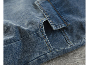 Quần baggy yếm denim in chú gấu và trái tim - NU7711