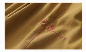 Quần baggy linen lưng thun thêu hoa văn hai túi chéo - NU6877
