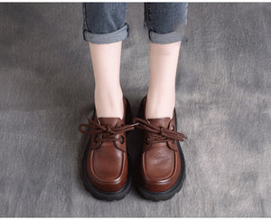 Giày da oxford retro đế cao cột dây - OD0845