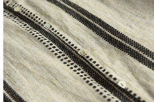 Áo sơ mi linen ngắn tay cổ pipi hoa văn kẻ sọc - NU7470
