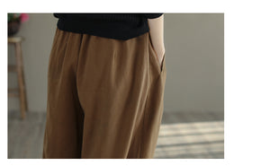 Quần baggy lưng thun một màu hai túi chéo - NU8287