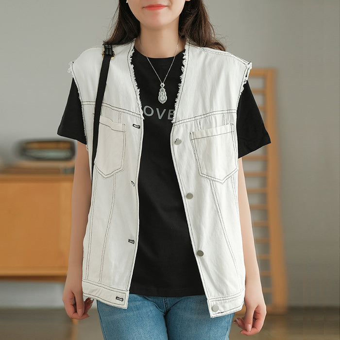 Áo khoác denim gile sát nách - NU7597