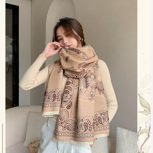Khăn quàng cashmere hoa văn thiên nhiên - NU7800