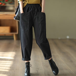 Quần baggy retro lưng thun hai túi lớn - NU7816