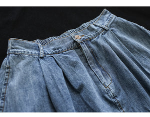 Chân váy denim lưng thun một khuy cài - NU8232