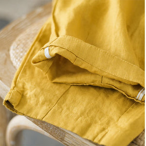 Quần baggy linen lưng thun dây rút hai túi chéo - NU6729