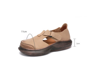 Giày da retro Sneaker để bằng quai dán - OD0655