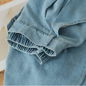 Quần baggy denim ống đứng lưng cao hai túi chéo - NU7387