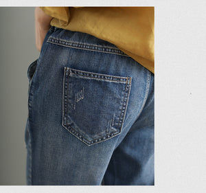 Quần baggy denim thêu hoa bồ công anh - NU3794 - kamaka.vn - thời trang nhật