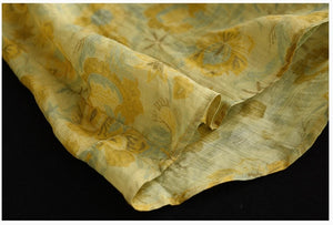 Áo sơ mi linen ngắn tay khuy cài cổ pipi in hoa lá một túi nhỏ - NU6953