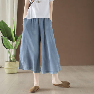 Quần baggy denim ống rộng dây rút - NU5442