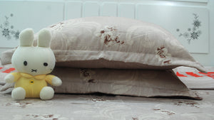 BỘ CHĂN GA SATIN LỤA HOA NÂU ĐẤT - CG00453 - kamaka.vn - thời trang nhật