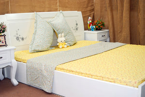 BỘ CHĂN GA COTTON THÔ HOẠ TIẾT HOA LÁ - CG00454 - kamaka.vn - thời trang nhật