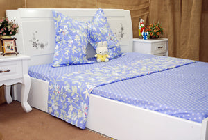 BỘ CHĂN GA COTTON THÔ HOẠ TIẾT HOA LÁ - CG00454 - kamaka.vn - thời trang nhật