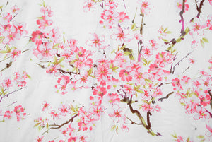 BỘ CHĂN GA THÔ LỤA HỒNG HOA ĐÀO XUÂN - CG00425 - kamaka.vn - thời trang nhật