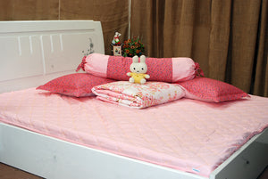 BỘ CHĂN GA THÔ LỤA HỒNG HOA ĐÀO XUÂN - CG00425 - kamaka.vn - thời trang nhật