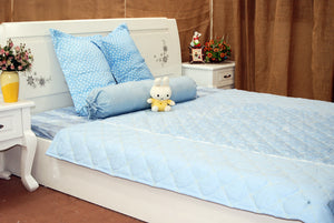 BỘ CHĂN GA THÔ BỌC CHẤM BI CARO - CG00423 - kamaka.vn - thời trang nhật