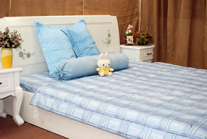 BỘ CHĂN GA THÔ BỌC CHẤM BI CARO - CG00423 - kamaka.vn - thời trang nhật