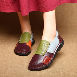 GIÀY DA SLIPON RETRO ĐA SẮC MÀU - NU2367 - kamaka.vn - thời trang nhật