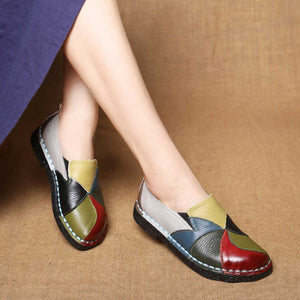 GIÀY DA SLIPON RETRO ĐA SẮC MÀU - NU2367 - kamaka.vn - thời trang nhật