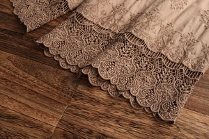 Quần baggy linen lưng thun thêu ren - NU5325