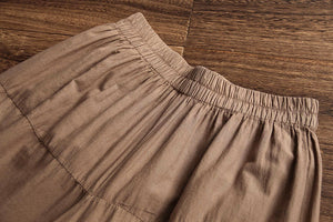 Quần baggy linen lưng thun thêu ren - NU5325