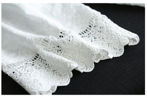 Quần baggy linen lưng thun thêu ren - NU5325