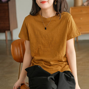 Áo T-shirt ngắn tay cổ tròn một màu - NU5519