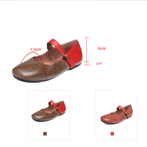 Giày da retro đế bệt quai khóa cài - NU5474