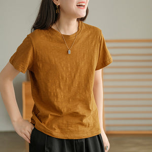Áo T-shirt ngắn tay cổ tròn một màu - NU5519