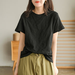 Áo T-shirt ngắn tay cổ tròn một màu - NU5519