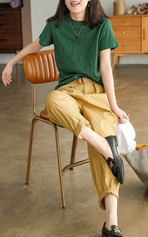 Áo T-shirt ngắn tay cổ tròn một màu - NU5519