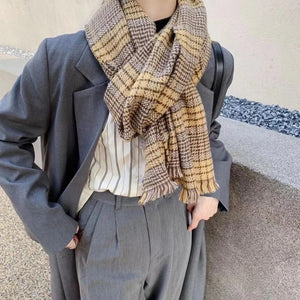 Khăn quàng cashmere kẻ sọc - NU6236