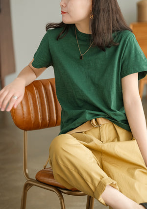 Áo T-shirt ngắn tay cổ tròn một màu - NU5519