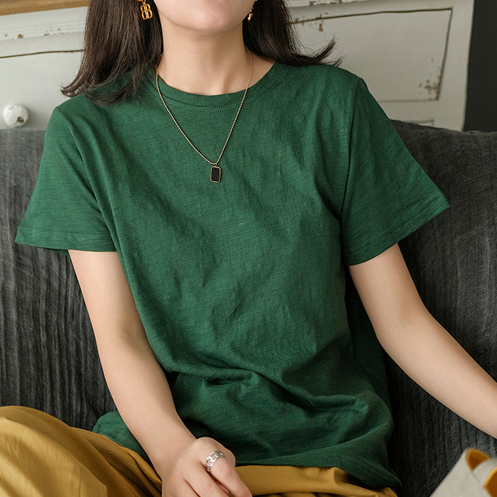 Áo T-shirt ngắn tay cổ tròn một màu - NU5519