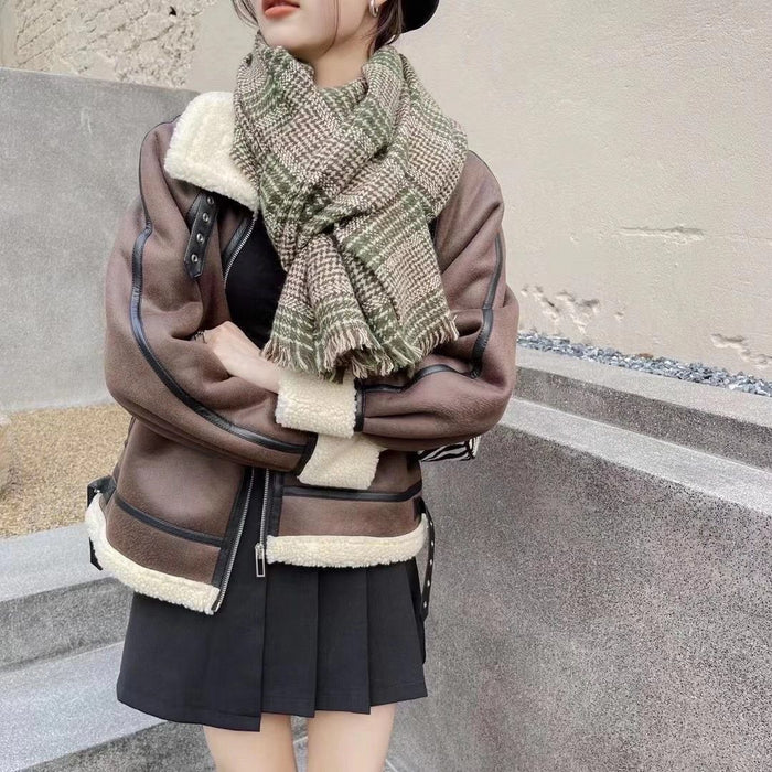 Khăn quàng cashmere kẻ sọc - NU6236