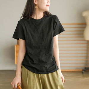 Áo T-shirt ngắn tay cổ tròn một màu - NU5519