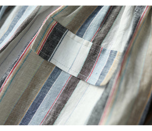 Quần baggy linen kẻ sọc ống rộng - NU5382