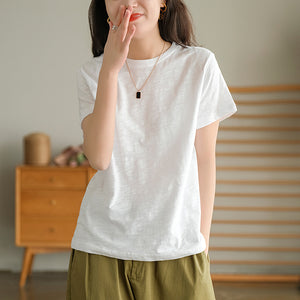 Áo T-shirt ngắn tay cổ tròn một màu - NU5519