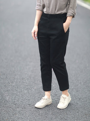 Quần baggy hai túi chéo có khuy cài - NU453 - kamaka.vn - thời trang nhật