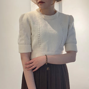 Áo len croptop ngắn tay cổ tròn - NU8471