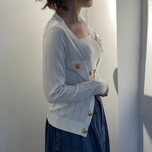 Áo khoác len cardigan dài tay khuy lớn - NU8496