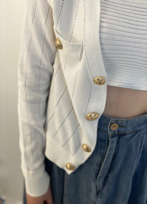 Áo khoác len cardigan dài tay khuy lớn - NU8496