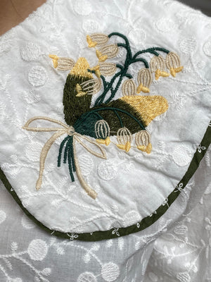 Áo sơ mi linen Morigirl dài tay cổ áo thêu đối xứng - NU8322